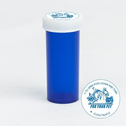 8 Dram Vial and Vet Cap, Economy - Blue, Child Resistant