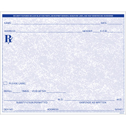Tamper Resistant Rx Pads
