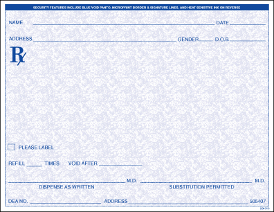 Medicaid Rx Pads for SC